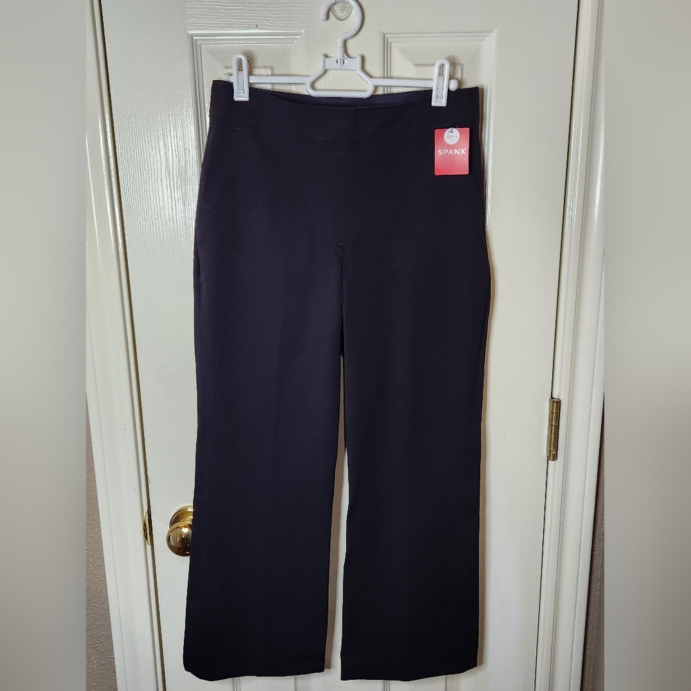 Spanx Women's Polished Kick Flare Black Pull Up Pants - Picture 1 of 12